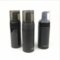 empty black plastic foam pump bottles cosmetic packaging 100ml 150ml 200ml shampoo pump lotion bottle with brush