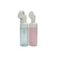 Free Sample 150ml 200ml Plastic Cosmetic Foam Pump Dispenser Spray Applicator Bottle with Brush Top Pump Lotion Bottle