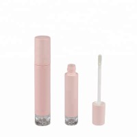 Pink cute lipstick container liquid with silicone brush