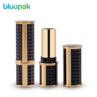 Wholesale 3.5g packaging plastic empty gold black lipstick tube