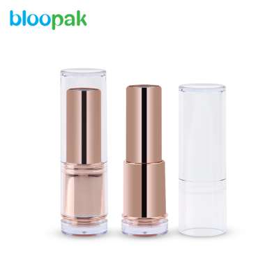 New high-end 2019 low moq gold lipstick palm tube and cap